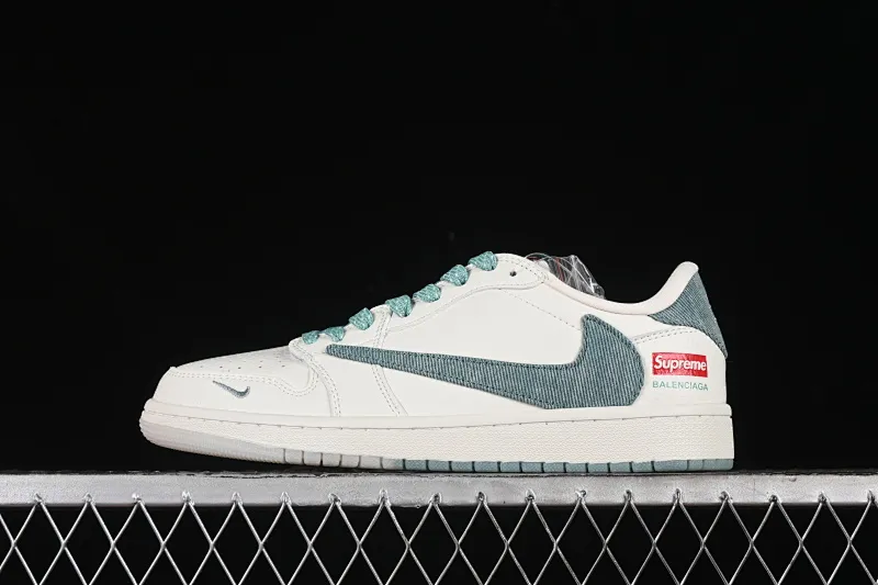 All categories Air Jordan Jordan series basketball shoes Air Jordan 1 Low High-end customized low-top sneakers Travis Scott x Fragment Design x Air Jordan 1 Low OG SP AJ1 Joe 1 Supreme joint-green linen hook low-top cultural casual sneakers JH6088-706
